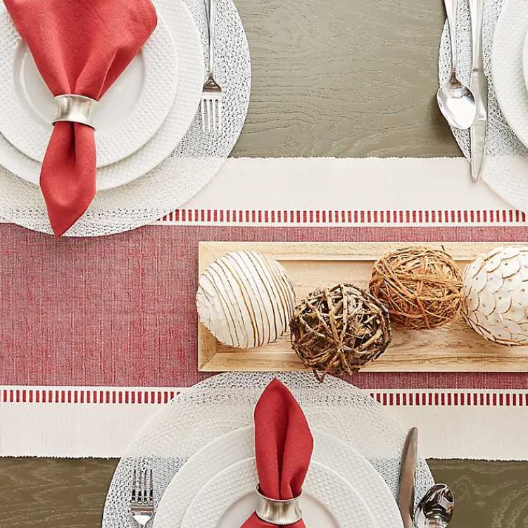 Kirklands Home Table Linens|Woven Round Placemats, Set of 6 White
