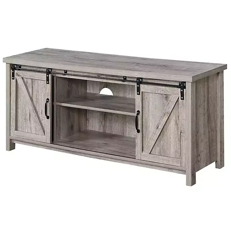 Kirklands Home Tv Stands & Media Consoles|wash Russ Barn Door Media Cabinet White