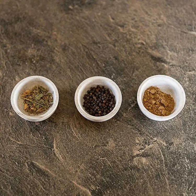 Kirklands Home Kitchen Accessories|wash Wood Pinch Bowls, Set of 3 White