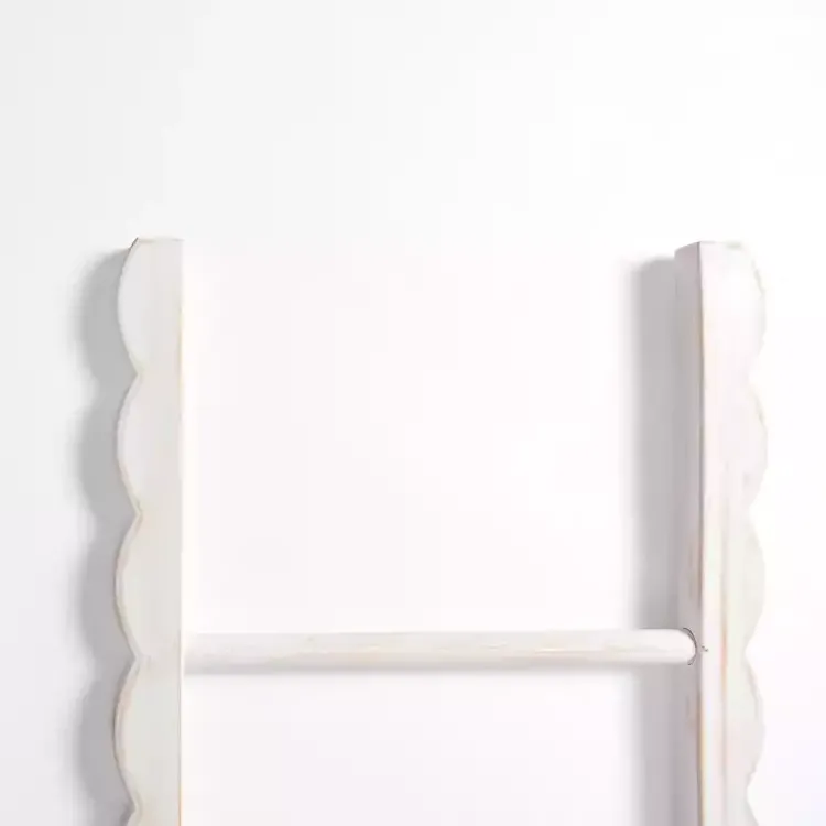 Online wash Wood Scalloped Decorative Ladder Decorative Accents