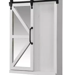 Kirklands Home Decorative Mirrors|washed Sliding Barn Door Wall Cabinet White