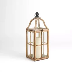 New Whitewashed Wood Brier Lantern, 31 in. Lanterns