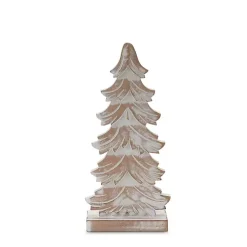 Clearance Whitewashed Wood Carved Pine Trees, Set of 3 Christmas Decorations
