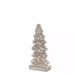 Clearance Whitewashed Wood Carved Pine Trees, Set of 3 Christmas Decorations