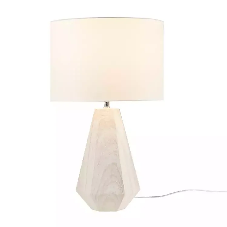 Kirklands Home Table Lamps|washed Wood Flynn Table Lamp White