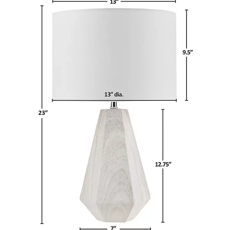 Kirklands Home Table Lamps|washed Wood Flynn Table Lamp White