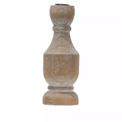 New Whitewashed Wood Taper Candle Holder, 9 in. Candle Holders