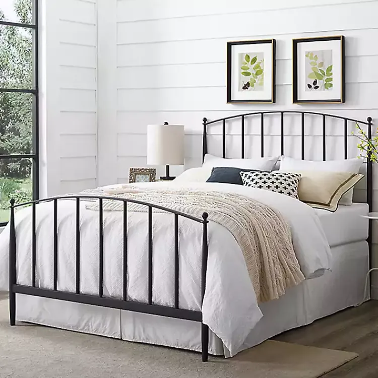Kirklands Home Beds & Headboards|Whitley Metal Slat Queen Bed Black
