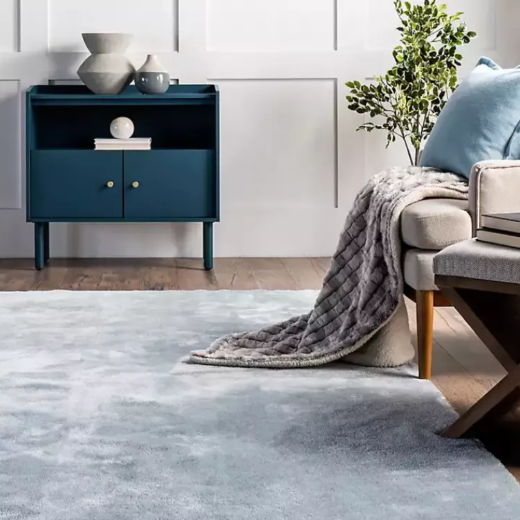 Kirklands Home Area Rugs|Whitlow Shag Washable Area Rug, 6x9 Blue