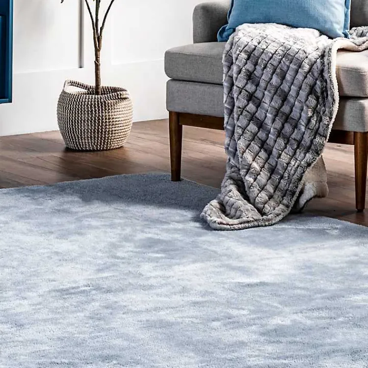 Kirklands Home Area Rugs|Whitlow Shag Washable Area Rug, 6x9 Blue