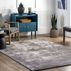 Kirklands Home Area Rugs|Whitlow Charcoal Shag Washable Area Rug, 8x10 Gray