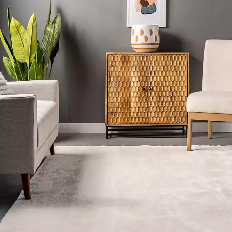 Kirklands Home Area Rugs|Whitlow Shag Washable Area Rug, 6x9 Ivory