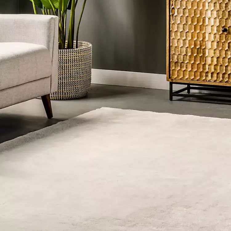 Kirklands Home Area Rugs|Whitlow Shag Washable Area Rug, 6x9 Ivory