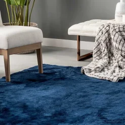 Kirklands Home Area Rugs|Whitlow Navy Shag Washable Area Rug, 8x10 Blue