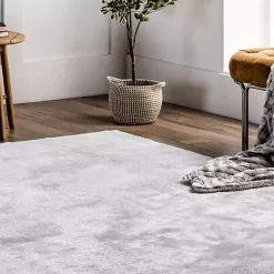 Kirklands Home Area Rugs|Whitlow Shag Washable Area Rug, 6x9 Silver