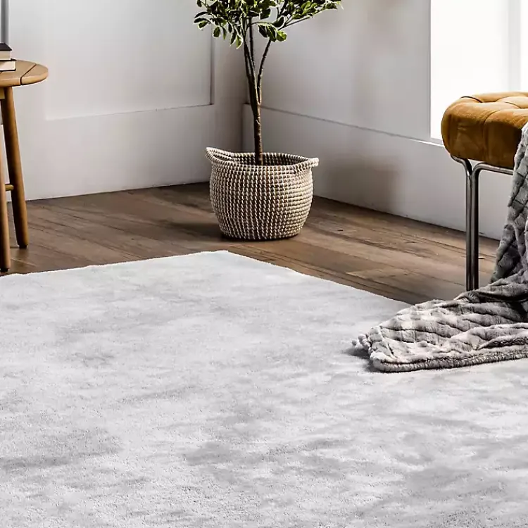 Kirklands Home Area Rugs|Whitlow Shag Washable Area Rug, 6x9 Silver