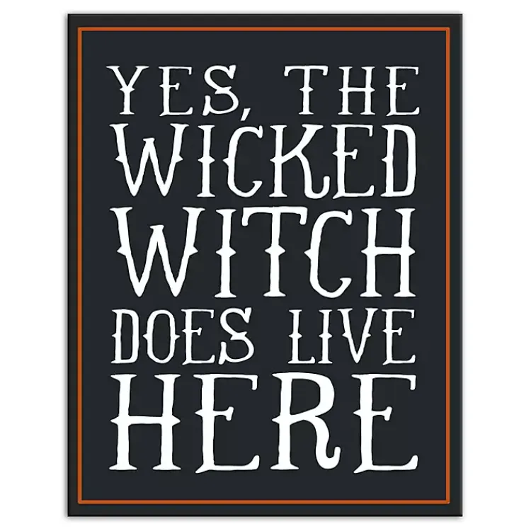 Sale Wicked Witch Lives Here Canvas Art Print Halloween