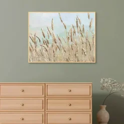 Kirklands Home Canvas Art|Wild Beach Reeds Framed Canvas Art Print Multi