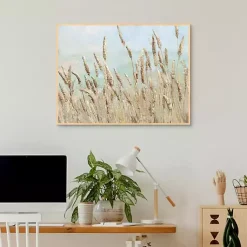 Kirklands Home Canvas Art|Wild Beach Reeds Framed Canvas Art Print Multi