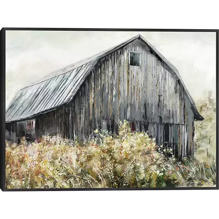 Kirklands Home Canvas Art|Wildflower Barn Framed Canvas Art Print, 40x30 in. Gray
