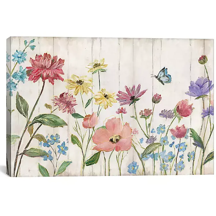 Kirklands Home Canvas Art|Wildflower Flutter on Wood Canvas Art Print Multi