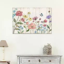 Kirklands Home Canvas Art|Wildflower Flutter on Wood Canvas Art Print Multi