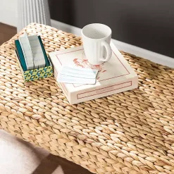 Kirklands Home Benches & Ottomans|Wiley Woven Hyacinth Bench with White Base