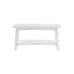 Kirklands Home Benches & Ottomans|Willis Wooden Lower Shelf Bench White