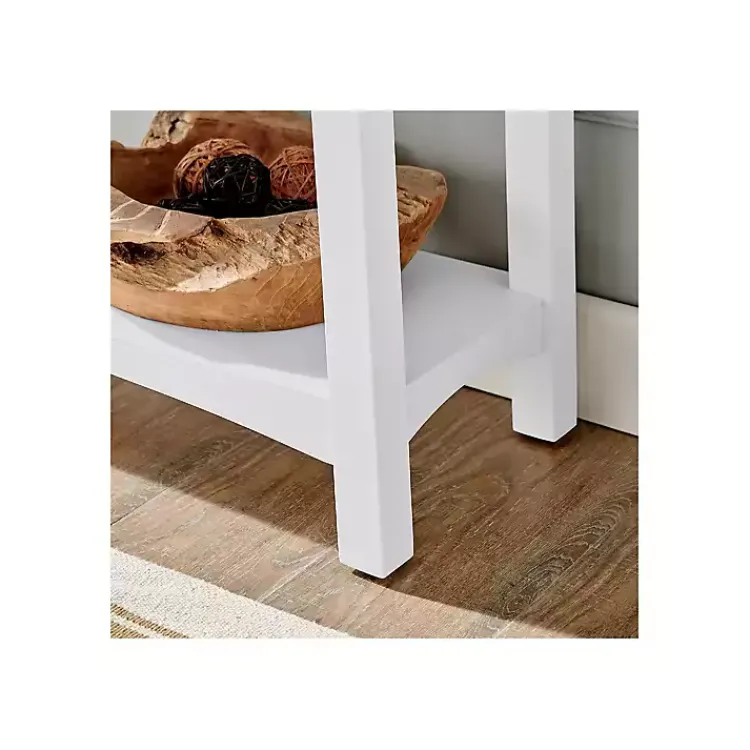 Kirklands Home Benches & Ottomans|Willis Wooden Lower Shelf Bench White