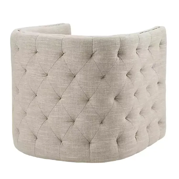Kirklands Home Accent Chairs|Wilson Tufted Taupe Swivel Accent Chair Tan