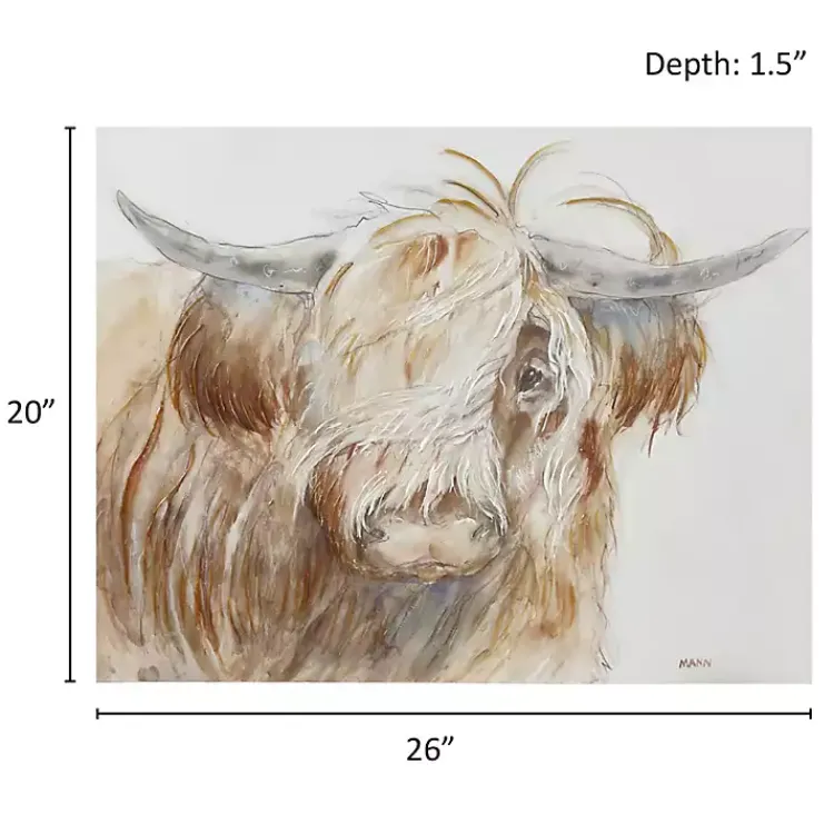 Kirklands Home Canvas Art|Windswept Highland Bull Canvas Art Print