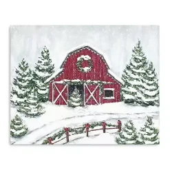 Online Winter Barn Canvas Christmas Art Print Christmas Art & Wall Decor