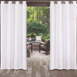 Kirklands Home Outdoor Curtains|Winter Biscayne Curtain Panel Set, 96 in. White