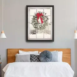 Outlet Winter Window View Framed Canvas Art Print, 32x42 Christmas Art & Wall Decor