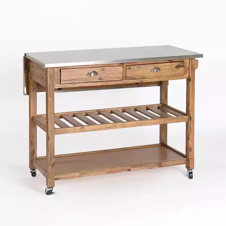 Kirklands Home Kitchen Islands & Bar Carts|Wire Brush Sonoma Drop Leaf Kitchen Island Brown