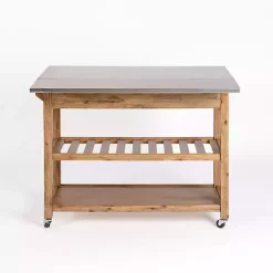 Kirklands Home Kitchen Islands & Bar Carts|Wire Brush Sonoma Drop Leaf Kitchen Island Brown