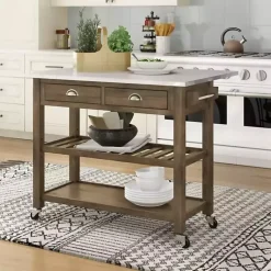 Kirklands Home Kitchen Islands & Bar Carts|Wire Brush Sonoma Drop Leaf Kitchen Island Brown