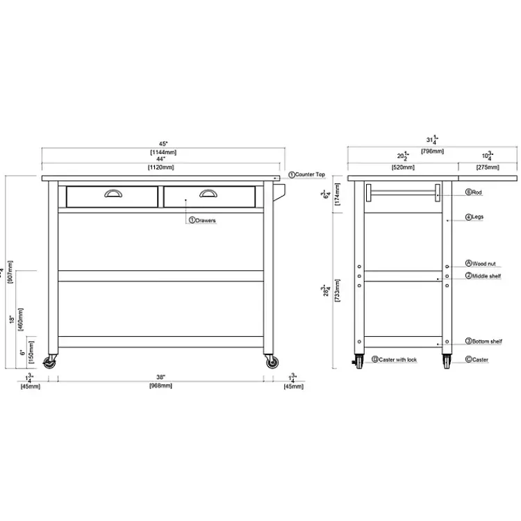 Kirklands Home Kitchen Islands & Bar Carts|Wire Brush Sonoma Drop Leaf Kitchen Island Brown