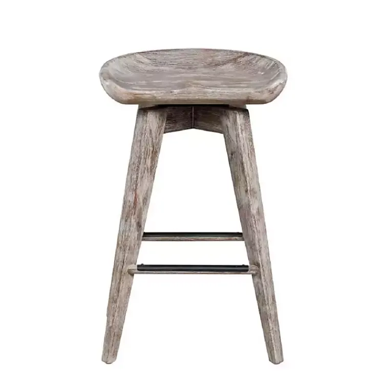 Kirklands Home Bar Stools & Counter Height Stools|Wirebrushed Barnwood Swivel Counter Stool