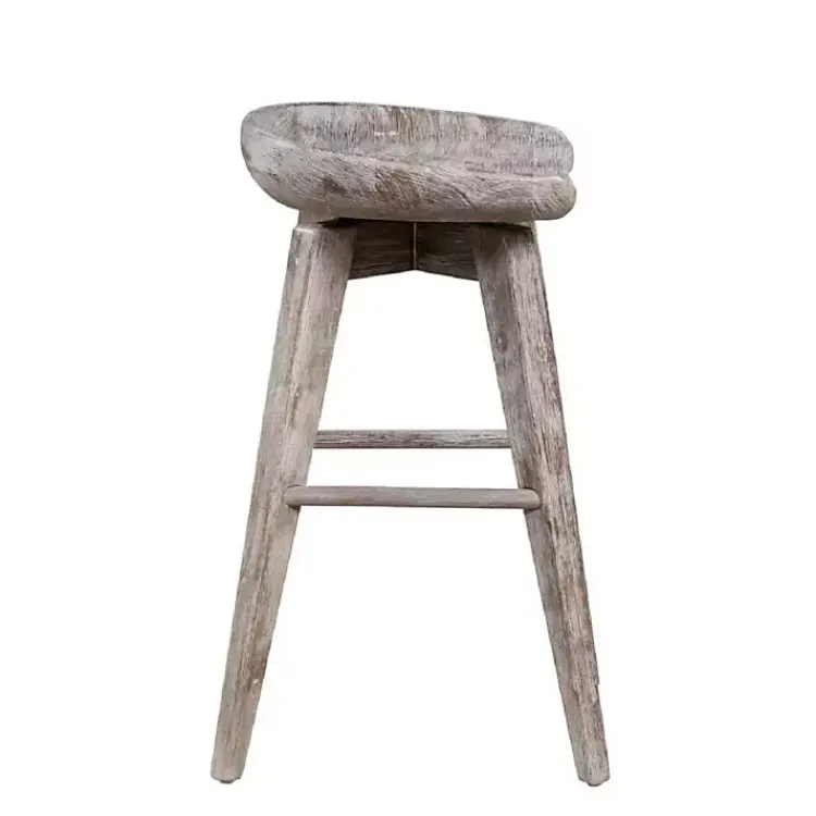 Kirklands Home Bar Stools & Counter Height Stools|Wirebrushed Barnwood Swivel Counter Stool