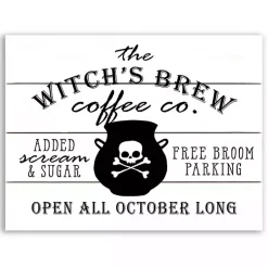 Clearance Witch's Brew Coffee Co Halloween Wall Plaque Halloween