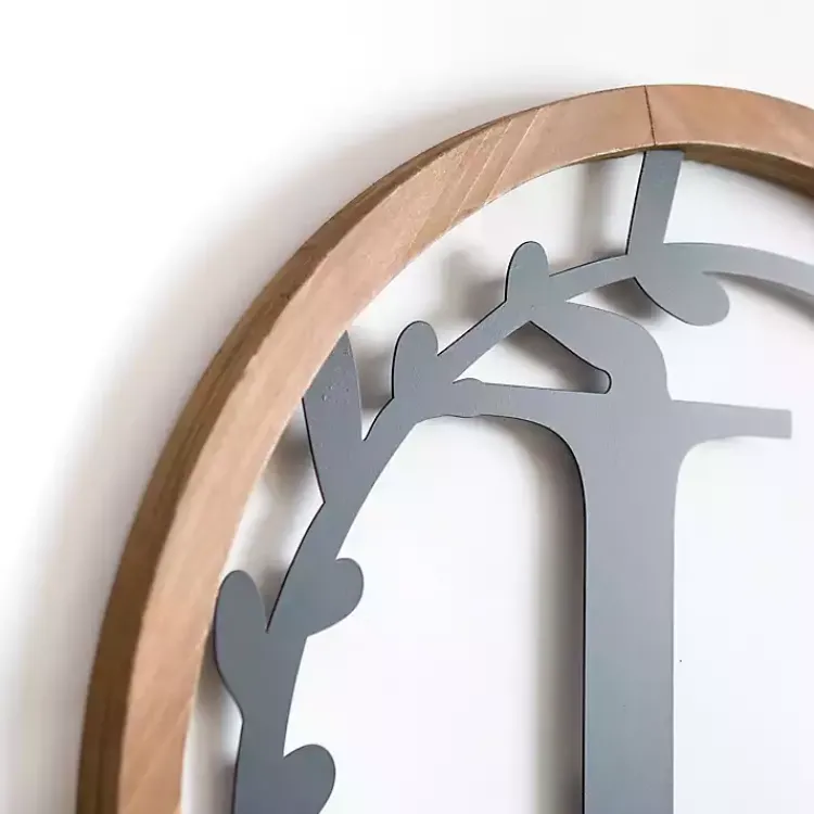 Kirklands Home Monogram Wall Decor|Wood and Metal Laurel Monogram L Plaque