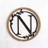 Kirklands Home Monogram Wall Decor|Wood and Metal Laurel N Plaque