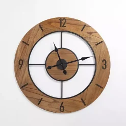 Kirklands Home Clocks|Wood Open Face Wall Clock