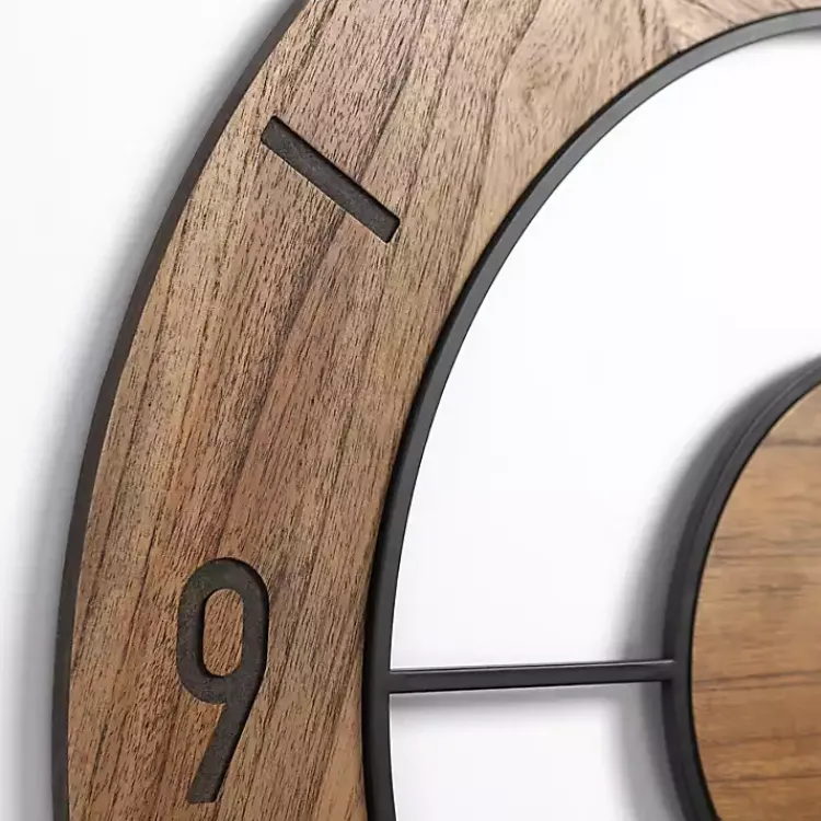 Kirklands Home Clocks|Wood Open Face Wall Clock