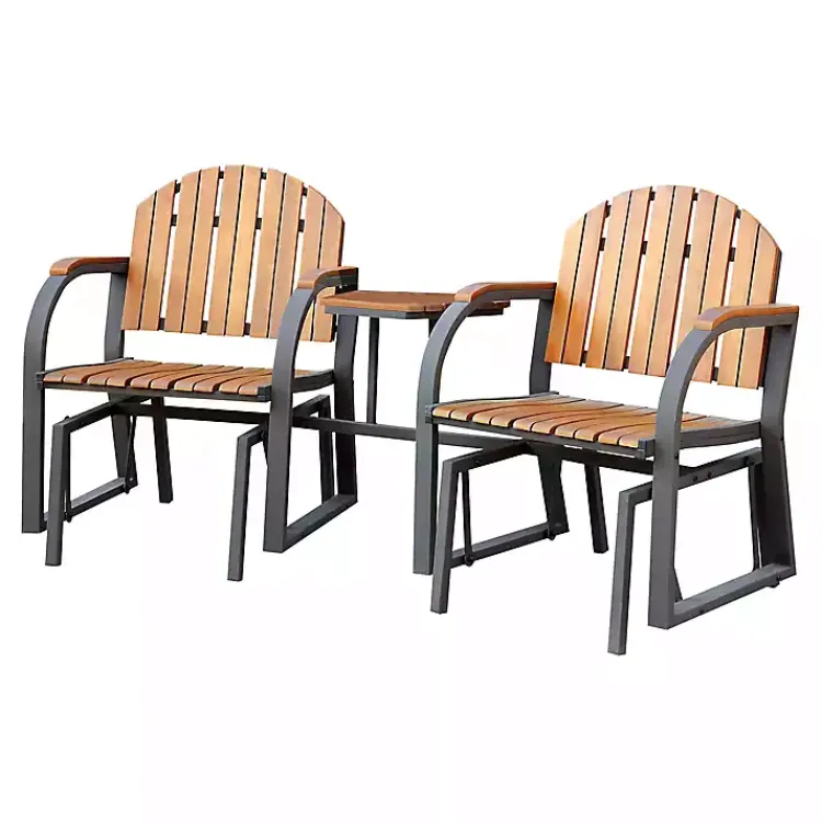Kirklands Home Outdoor Sets|Wood Slat Attached Frame 3-pc. Outdoor Chair Set