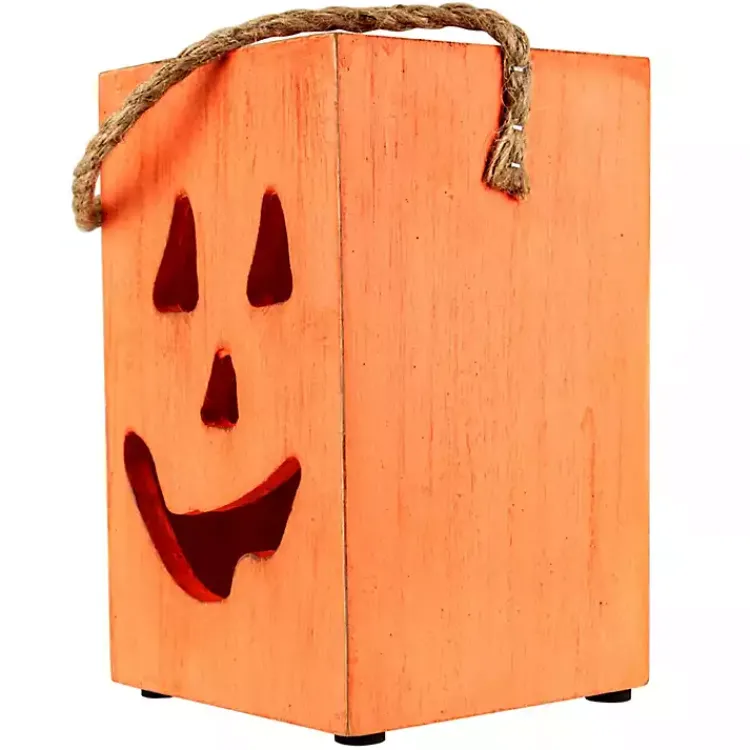 Clearance Wooden Jack O' Lantern Candle Holder Halloween
