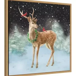 Best Woodland Celebration Framed Canvas Art Print Christmas Art & Wall Decor