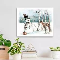 Outlet Woodland Snowman Canvas Art Print Christmas Art & Wall Decor