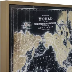 Kirklands Home Framed Art|World Map on Black Framed Art Print